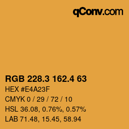 カラーコード: RGB 228.3 162.4 63 | qconv.com