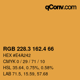 カラーコード: RGB 228.3 162.4 66 | qconv.com