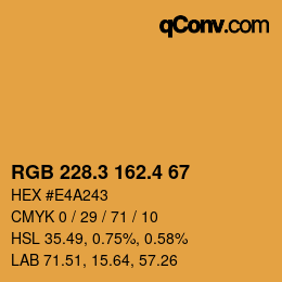 カラーコード: RGB 228.3 162.4 67 | qconv.com