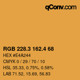 カラーコード: RGB 228.3 162.4 68 | qconv.com