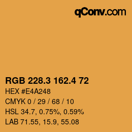 カラーコード: RGB 228.3 162.4 72 | qconv.com