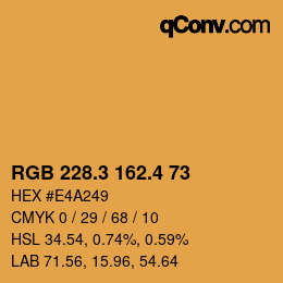 カラーコード: RGB 228.3 162.4 73 | qconv.com