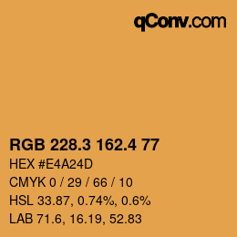 カラーコード: RGB 228.3 162.4 77 | qconv.com