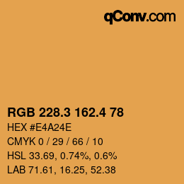 カラーコード: RGB 228.3 162.4 78 | qconv.com