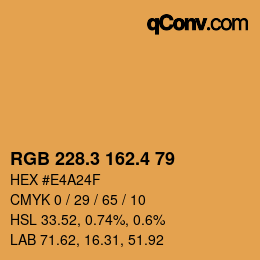 カラーコード: RGB 228.3 162.4 79 | qconv.com