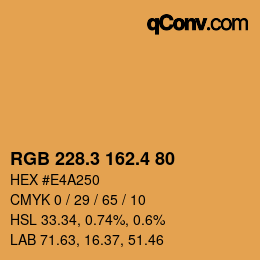 カラーコード: RGB 228.3 162.4 80 | qconv.com