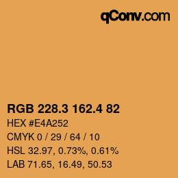 カラーコード: RGB 228.3 162.4 82 | qconv.com
