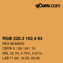 カラーコード: RGB 228.3 162.4 83 | qconv.com