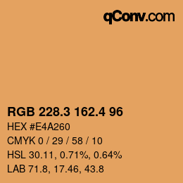 カラーコード: RGB 228.3 162.4 96 | qconv.com