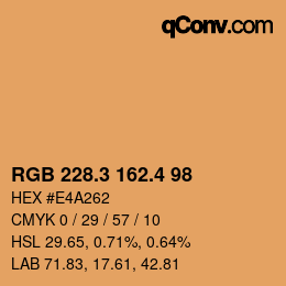 カラーコード: RGB 228.3 162.4 98 | qconv.com