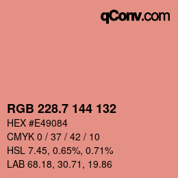 カラーコード: RGB 228.7 144 132 | qconv.com