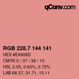 カラーコード: RGB 228.7 144 141 | qconv.com