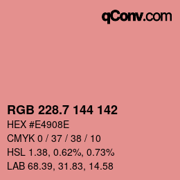 カラーコード: RGB 228.7 144 142 | qconv.com
