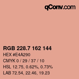 カラーコード: RGB 228.7 162 144 | qconv.com