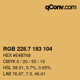 カラーコード: RGB 228.7 183 104 | qconv.com