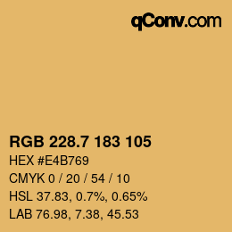 カラーコード: RGB 228.7 183 105 | qconv.com
