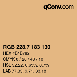 カラーコード: RGB 228.7 183 130 | qconv.com