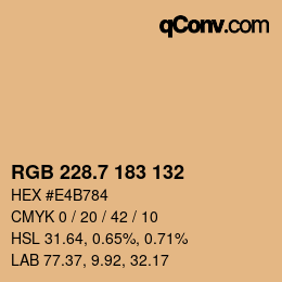 カラーコード: RGB 228.7 183 132 | qconv.com