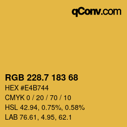カラーコード: RGB 228.7 183 68 | qconv.com