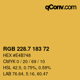カラーコード: RGB 228.7 183 72 | qconv.com