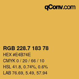 カラーコード: RGB 228.7 183 78 | qconv.com