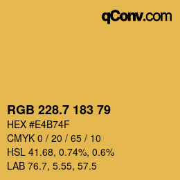 カラーコード: RGB 228.7 183 79 | qconv.com