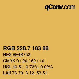 カラーコード: RGB 228.7 183 88 | qconv.com