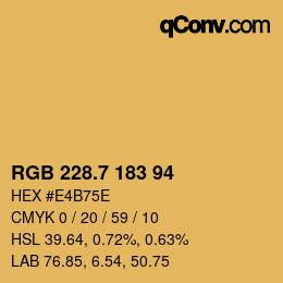 カラーコード: RGB 228.7 183 94 | qconv.com
