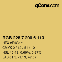 カラーコード: RGB 228.7 200.6 113 | qconv.com