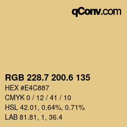 カラーコード: RGB 228.7 200.6 135 | qconv.com
