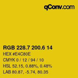カラーコード: RGB 228.7 200.6 14 | qconv.com