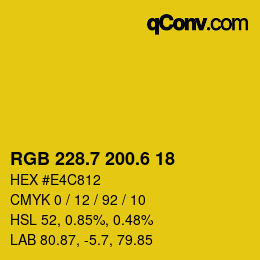 カラーコード: RGB 228.7 200.6 18 | qconv.com