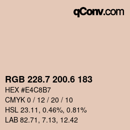 カラーコード: RGB 228.7 200.6 183 | qconv.com