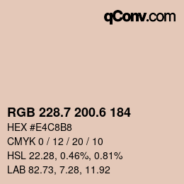 カラーコード: RGB 228.7 200.6 184 | qconv.com