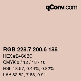 カラーコード: RGB 228.7 200.6 188 | qconv.com