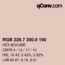 カラーコード: RGB 228.7 200.6 190 | qconv.com