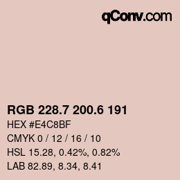 カラーコード: RGB 228.7 200.6 191 | qconv.com