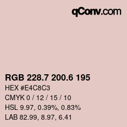 カラーコード: RGB 228.7 200.6 195 | qconv.com