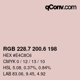 カラーコード: RGB 228.7 200.6 198 | qconv.com