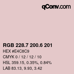 カラーコード: RGB 228.7 200.6 201 | qconv.com