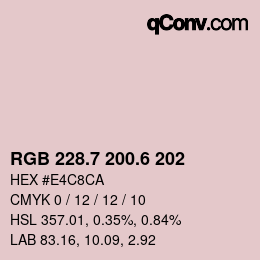 カラーコード: RGB 228.7 200.6 202 | qconv.com