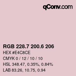 カラーコード: RGB 228.7 200.6 206 | qconv.com