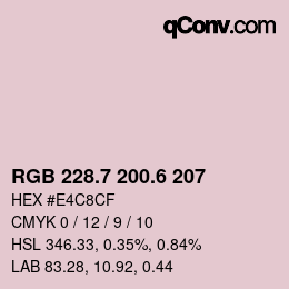 カラーコード: RGB 228.7 200.6 207 | qconv.com