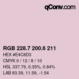 カラーコード: RGB 228.7 200.6 211 | qconv.com