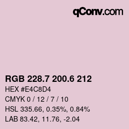 カラーコード: RGB 228.7 200.6 212 | qconv.com