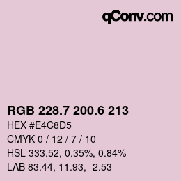 カラーコード: RGB 228.7 200.6 213 | qconv.com