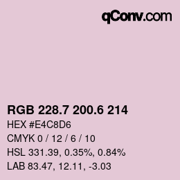カラーコード: RGB 228.7 200.6 214 | qconv.com