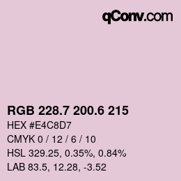 カラーコード: RGB 228.7 200.6 215 | qconv.com