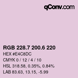 カラーコード: RGB 228.7 200.6 220 | qconv.com