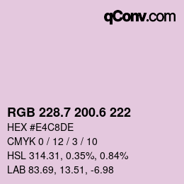 カラーコード: RGB 228.7 200.6 222 | qconv.com